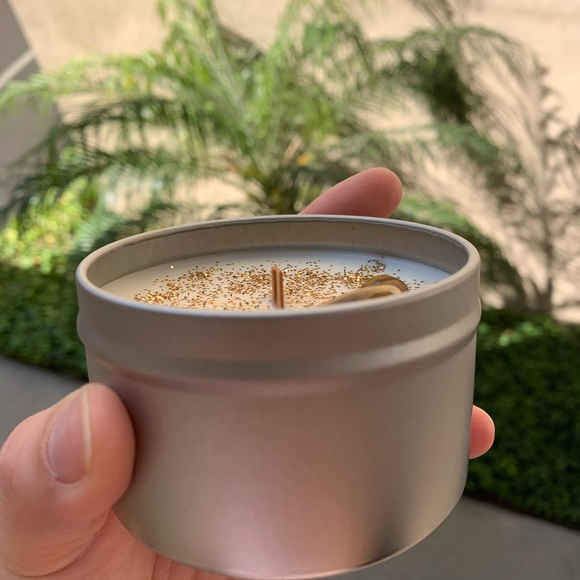 Handmade Soy Wax Candle with Tigers Eye Crystal - Picture 8 of 10